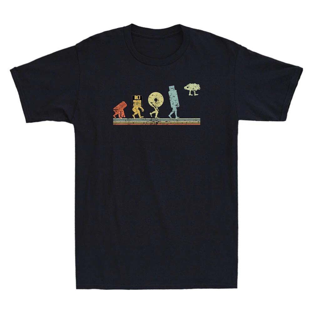 Evolution Cloud Coding Programming Funny Graphic Vintage Men s T-Shirt Gift Tee XS