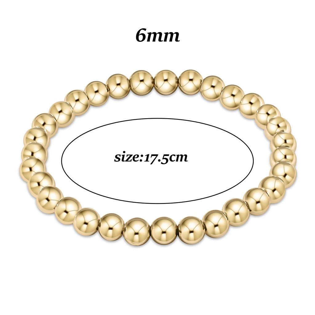 Vlen Bohemian Gold Ball Beaded Bracelet Set Handmade Fashion Chunky Statement Jewelry for Wedding Anniversary Gift