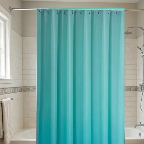 Plastic Shower Liner, Modern Solid Color Bathroom Curtain, Waterproof Shower Curtain with Metal Grommets for Bathroom Decor