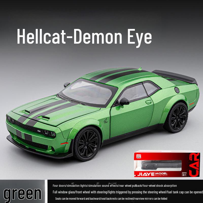 Jiaye 1:22 Dodge Hellcat Demon Eye Alloy Car Model with Sound, Light, and Pull-Back Four-Wheel Shock Absorbers
