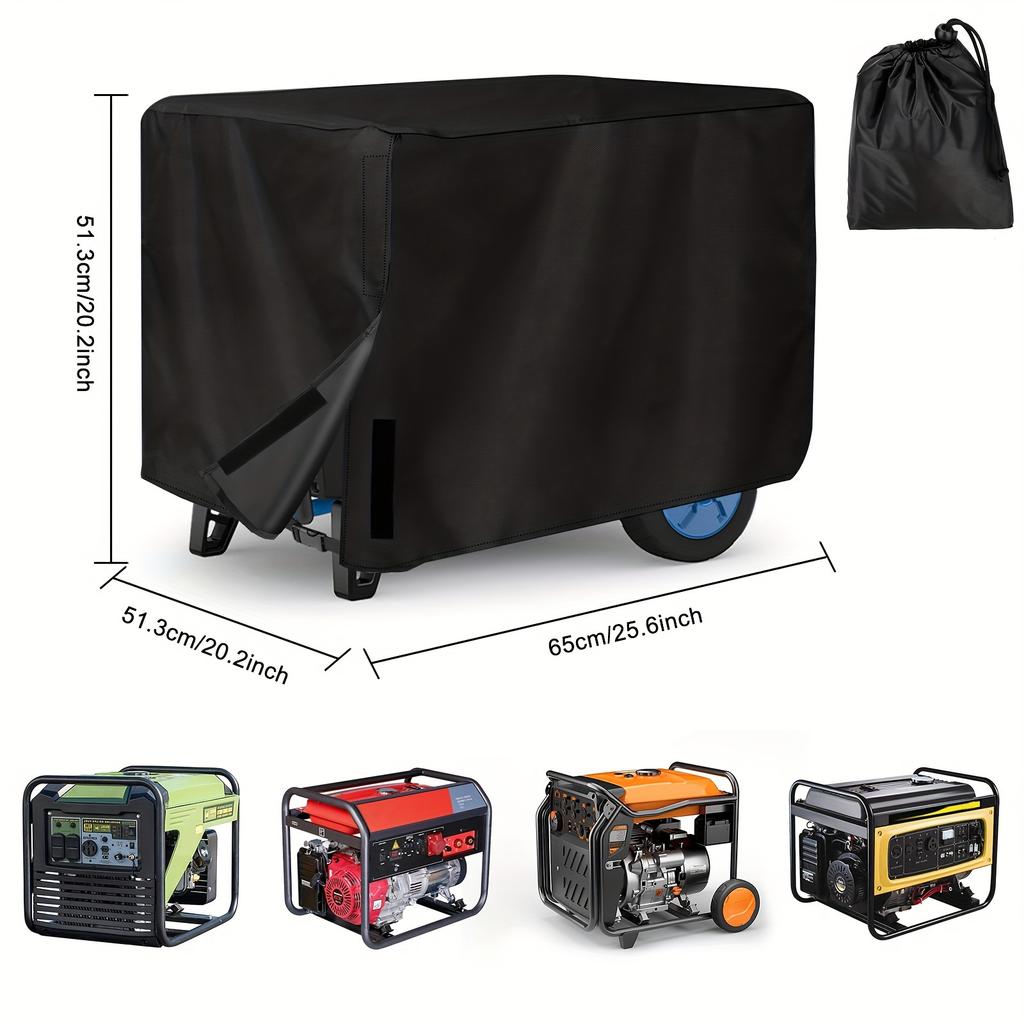 Outdoor Portable Generator Heavy Duty Waterproof Cover, Universal Design Fits Multiple Models, with Storage Bag