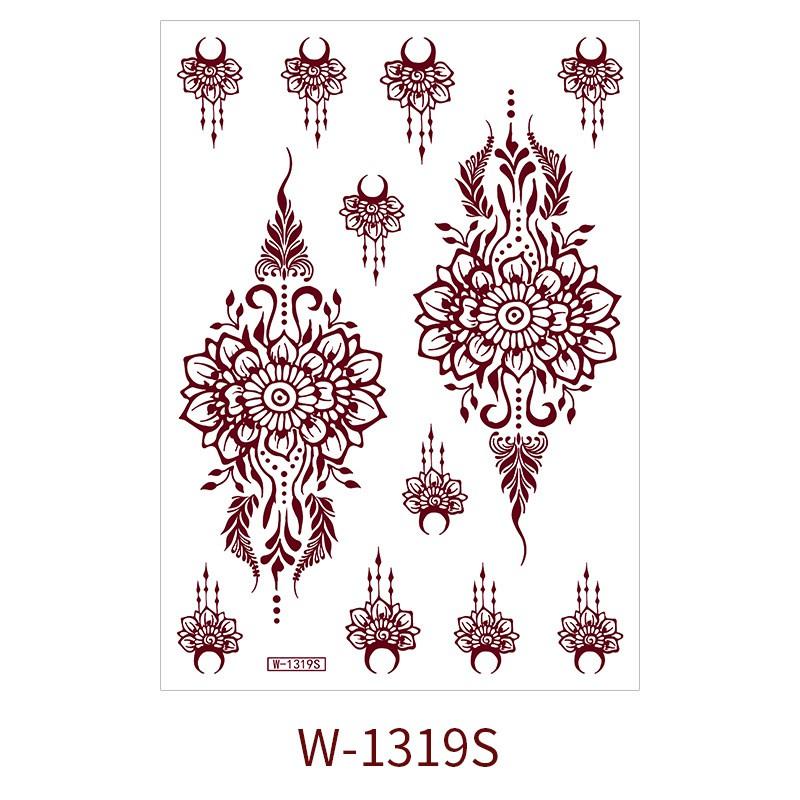 Henna Brown Lace Temporary Tattoo Stickers Hand Body Art Water Transfer Decals