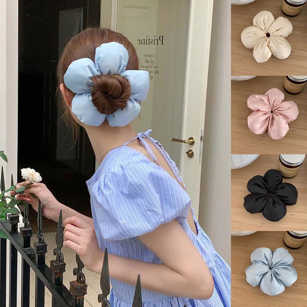 Handmade Flower Hair Tie Cotton Hair Bands Women Fashion Accessories Hair Scrunchies Ponytail H E8J6
