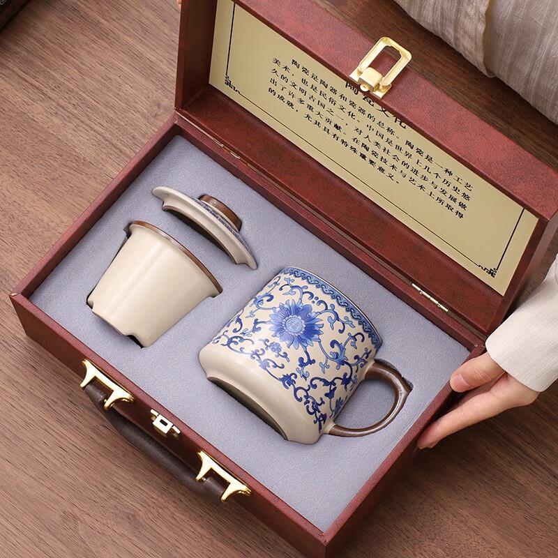 Hao Ku Ceramic Business Gift Mug with Lid