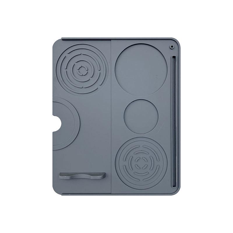 Silicone Coffee Machine Mat & Drip Tray - Two-in-One Square Tamper Mat for Countertops