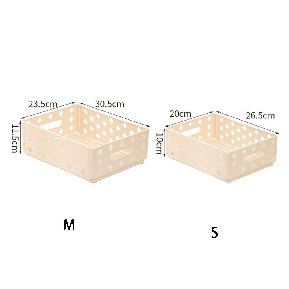 Kitchen Storage Basket Folding Storage Box Large Capacity Space Saving Desktop Dressing Storage Container Hollowout Ins