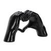 Heart Hands Sculpture Black Color Resin Modern Love Heart Hands Statue for Living Room Bedroom Office Black Small Size