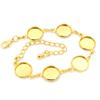 New High Quality 2pcs 12mm Rhodium Gold Silver Plated Six 12mm Cameo Bangle Base Bracelet Blank Findings Setting Cabochon Cameo