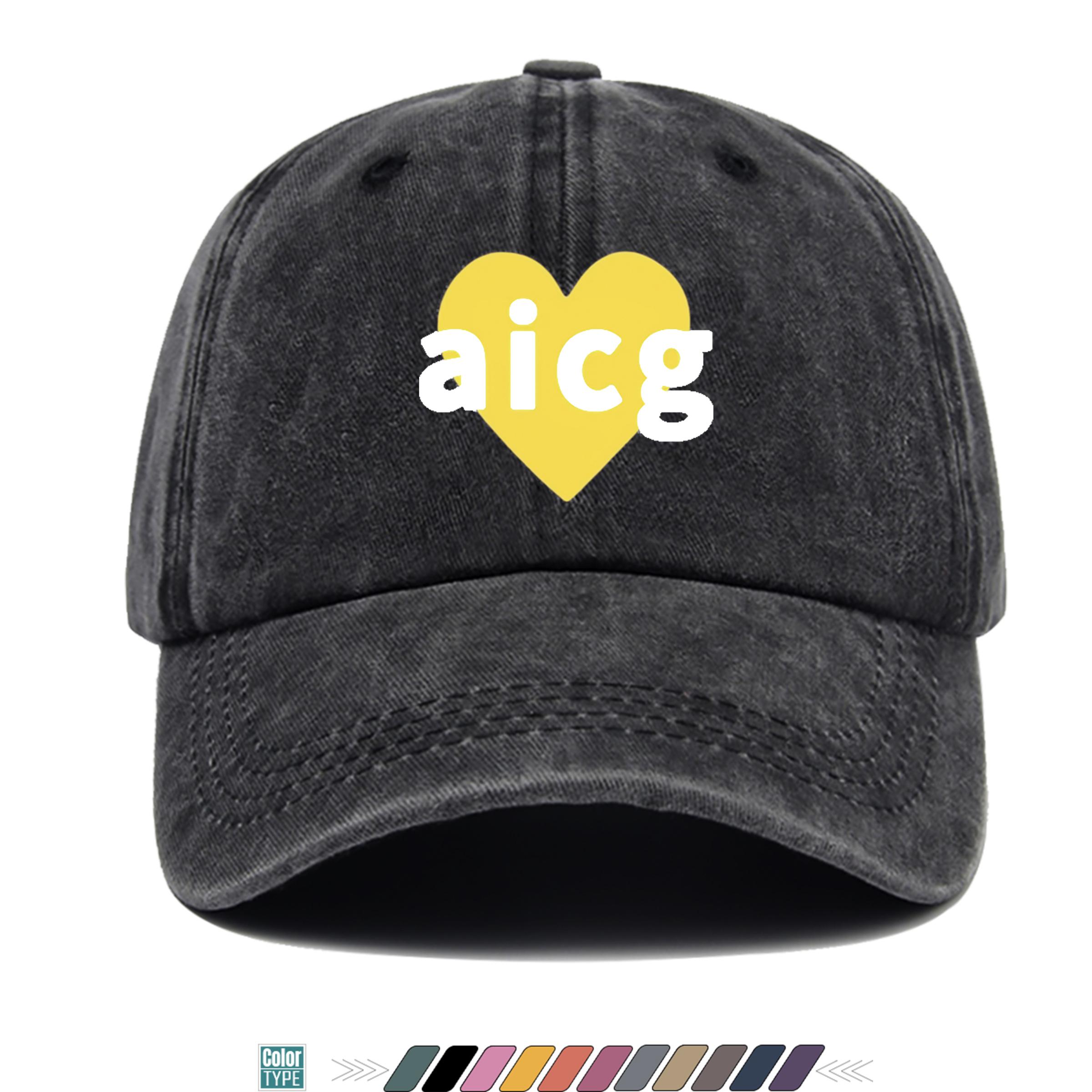 pc Love AIGC Yellow Heart Print Baseball Cap Trucker Hat Comfortable And Breathable Fashionable And Aesthetic Cartoon Gam 1pc
