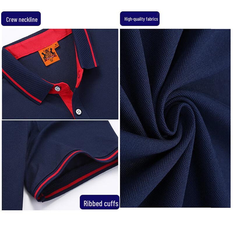 Men's 100% Cotton Long Sleeve Polo Shirt