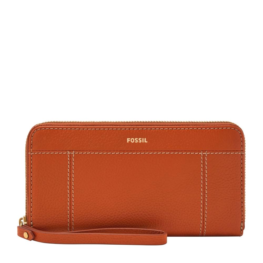 

Fossil Женский кожаный клатч на молнии Jori Lite оранжевый