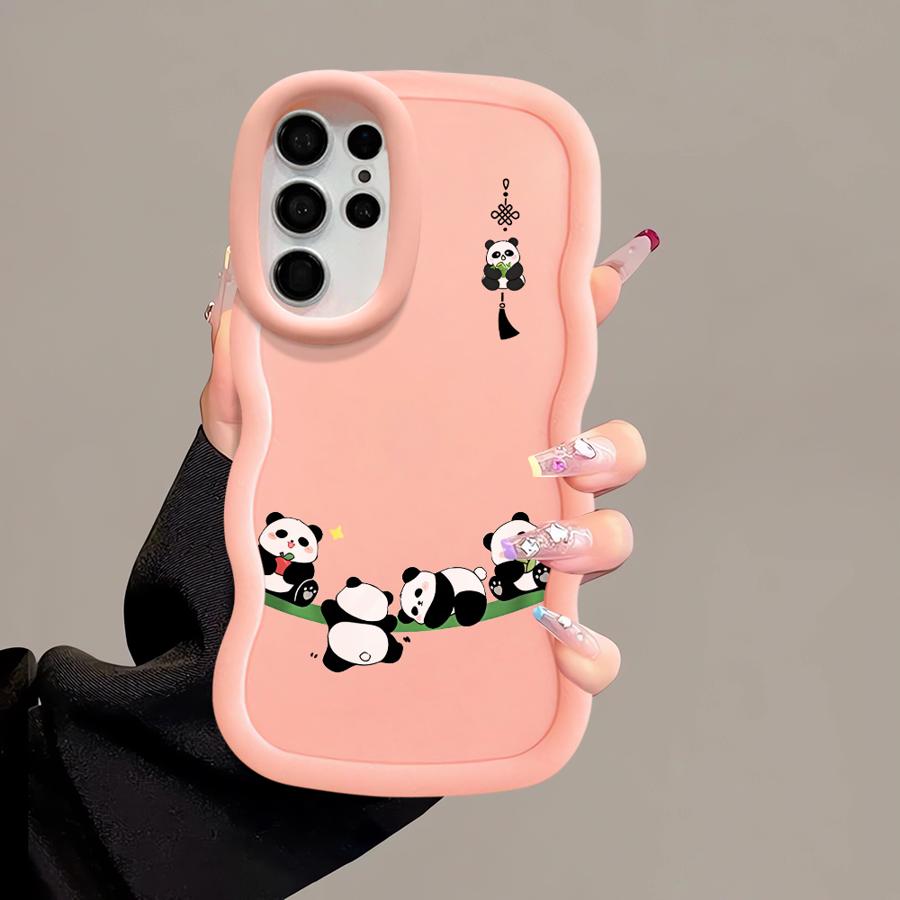 Cartoon Cute Panda Soft Phone Cover Case for Samsung Galaxy S21 S25 A26 S23 Plus S22 Ultra S20 FE A25 S24 A36 A54 A35 A34 A24