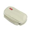 Handheld Double-layer Pencil Case Oxford Cloth Solid Color Student Case Pencil with Pen Clip Compartment Storage Bag School Stationery