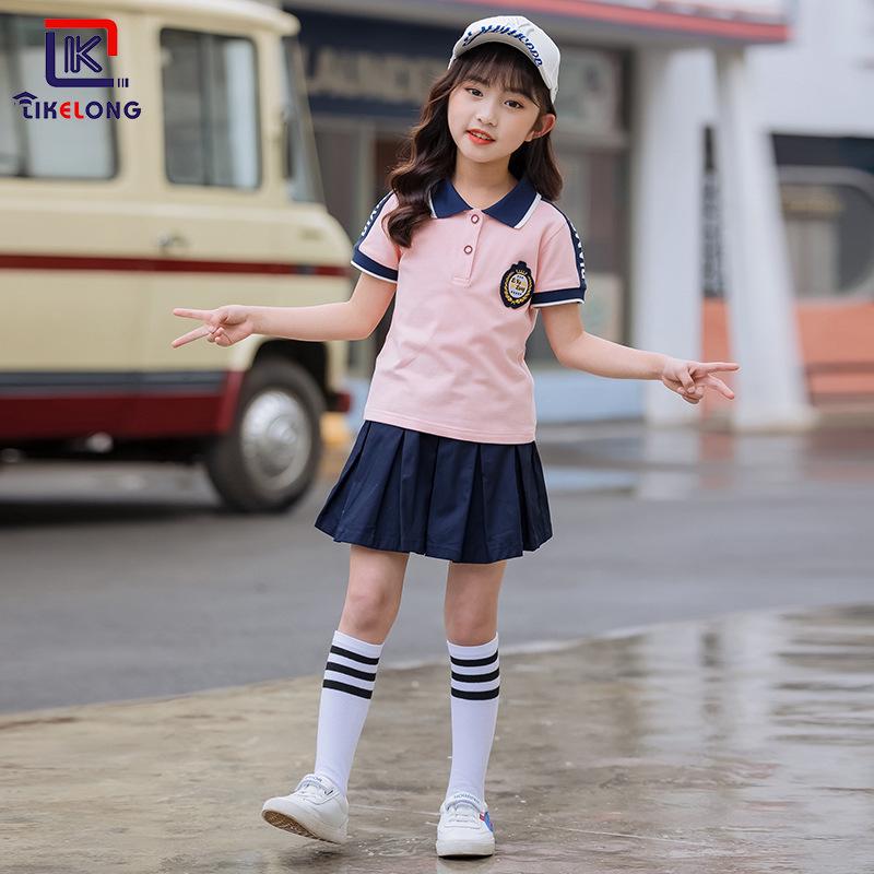 Kids' Summer Sports Day Set: Short-Sleeve Shirt & Shorts for Primary/Kindergarten Uniforms