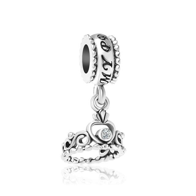 European 925 Silver Black Key Flower Pendant Fit Original Diy Bead Charm Armbånd Halskjede Trinket Smykker 925 Silver