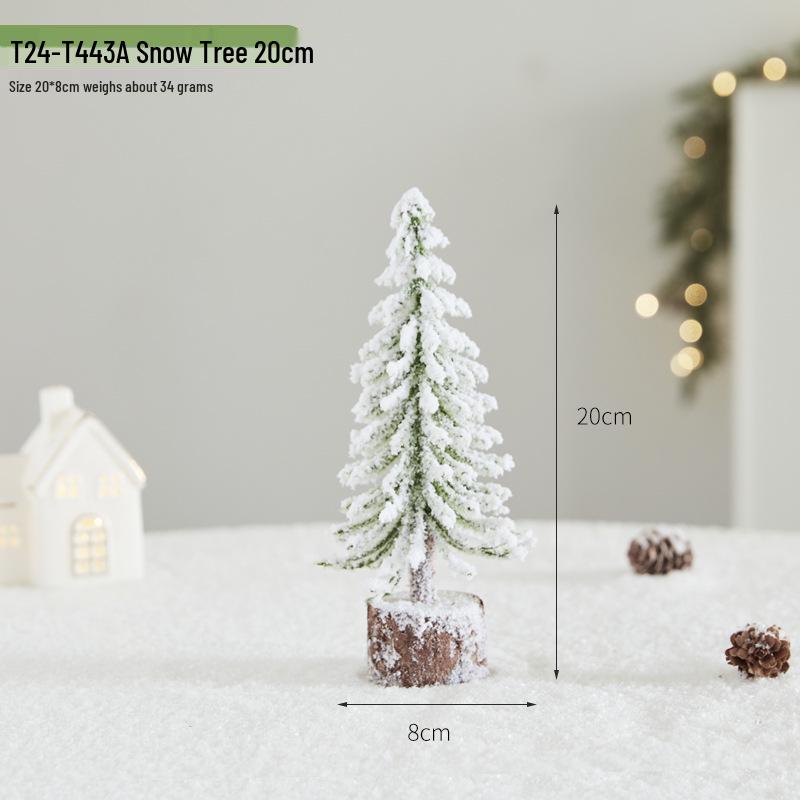 Mini Christmas Tree Snowing Ornament for Desktop Decoration