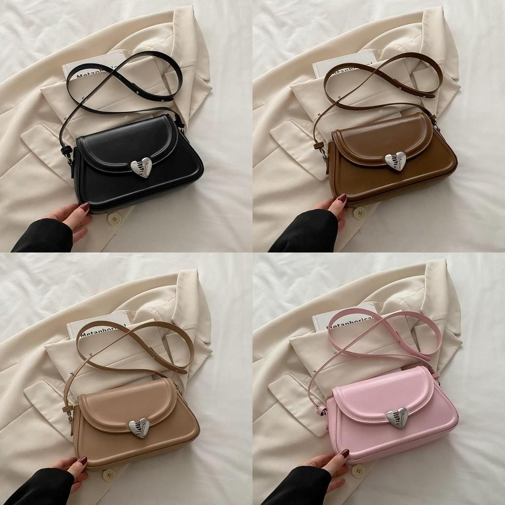 Lock Heart Loving Button Single Shoulder Crossbody Bag Daily Outfits Fashion