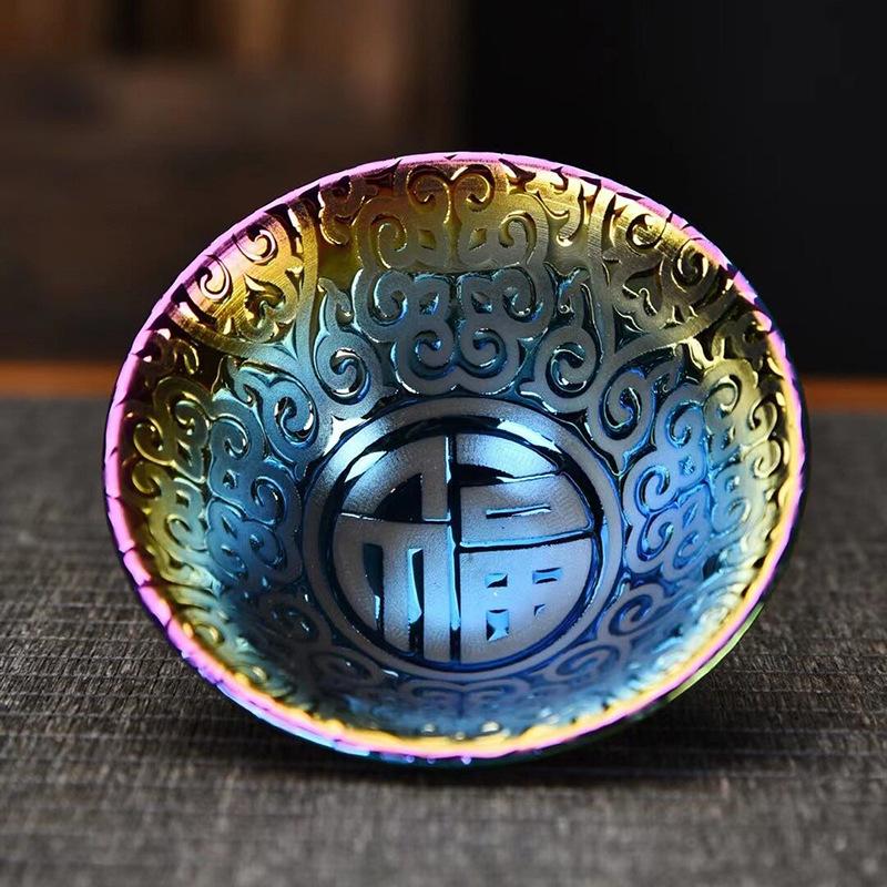 

70ml Multicolor Gilt Tea Cup Hanmade Ceramic Bucket Hat Cup Kung Fu Tea Set Master Cup Portable Tea Bowl Bliss Single Cone Cup 8.5X4CM 70ML разноцветный