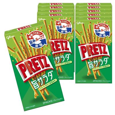 Pretz Uma Salad 64g X 10 Pieces Snacks Pretzels Flavored Bouillon Rock Salt Ezaki Glico Glico Pretz