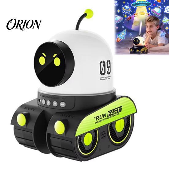 Rechargeable Projection Light Robot Car Projector with 6/12/21 Films, 6 Modes, 3 Educational Lamp Brightness Levels, Night for Bedroom Kids