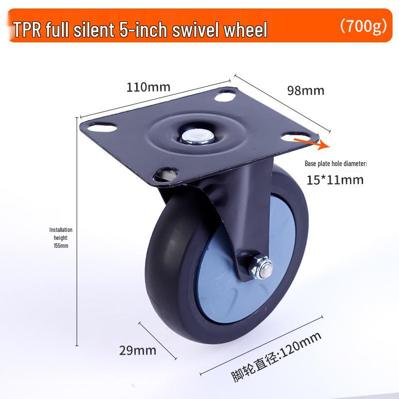 Stummes Gummirad mit mehreren Spezifikationen: Feststell- und Lenkrolle für Handwagen