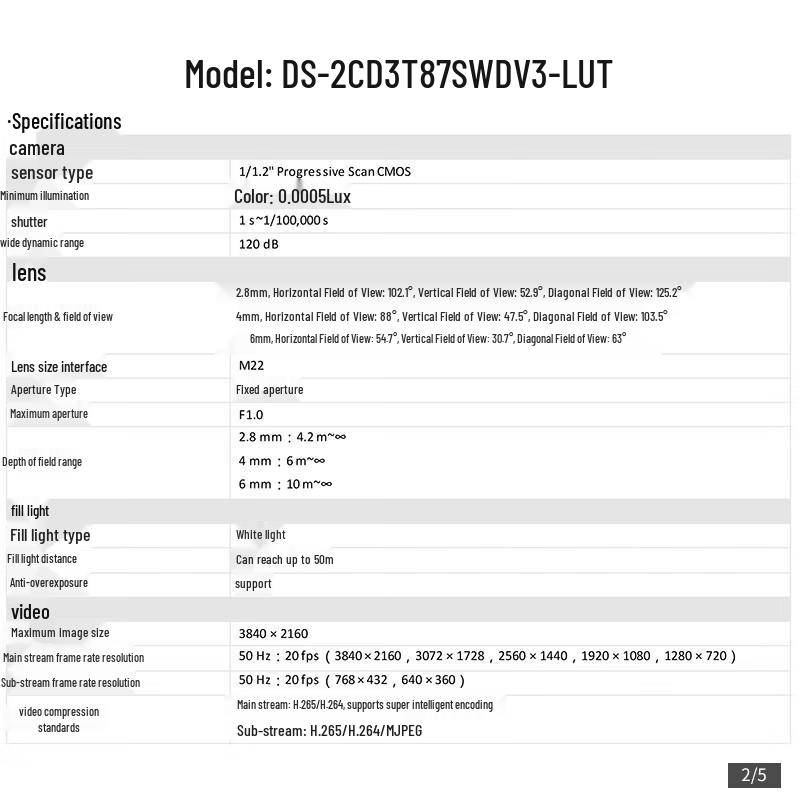 HIKVISION 8MP Full-Color PoE Outdoor Security Camera CN plug (adapter included)