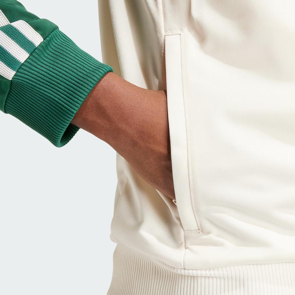 adidas originals SST Track Zip Up Track Jacket Beige/Green IS1403
