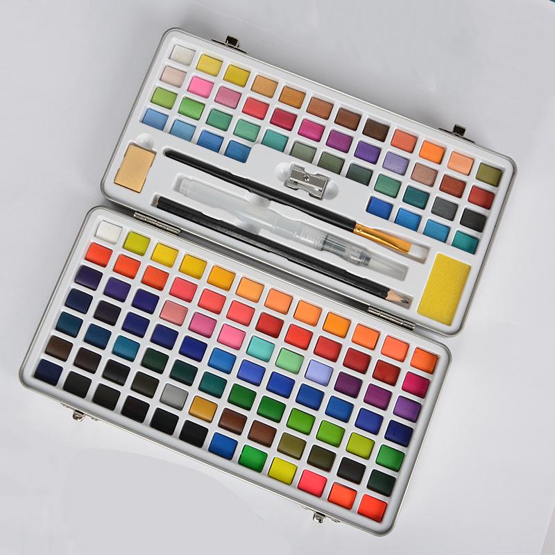 Ziyunxuan 50-Color Portable Watercolor Paint Set - Beginner Friendly Tin Box