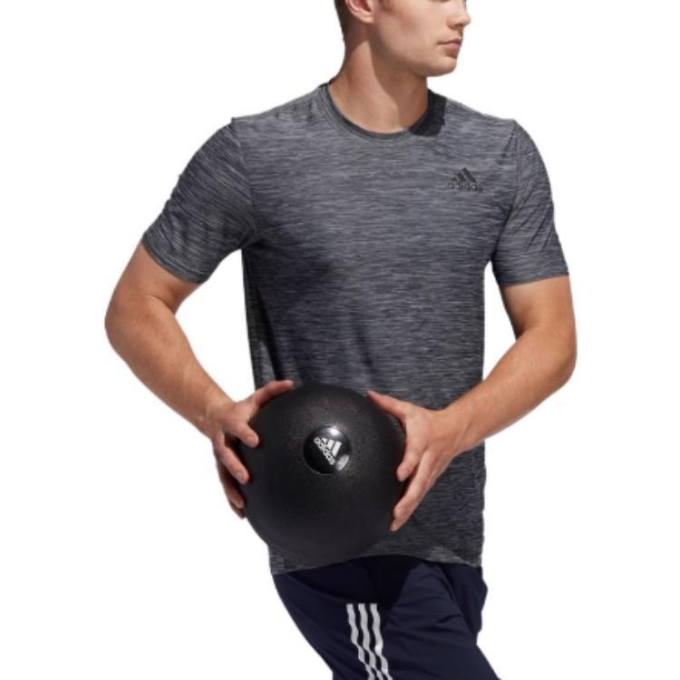 adidas T Shirts Men's Gray Crew Neck Moderate Straight Fit FL8478