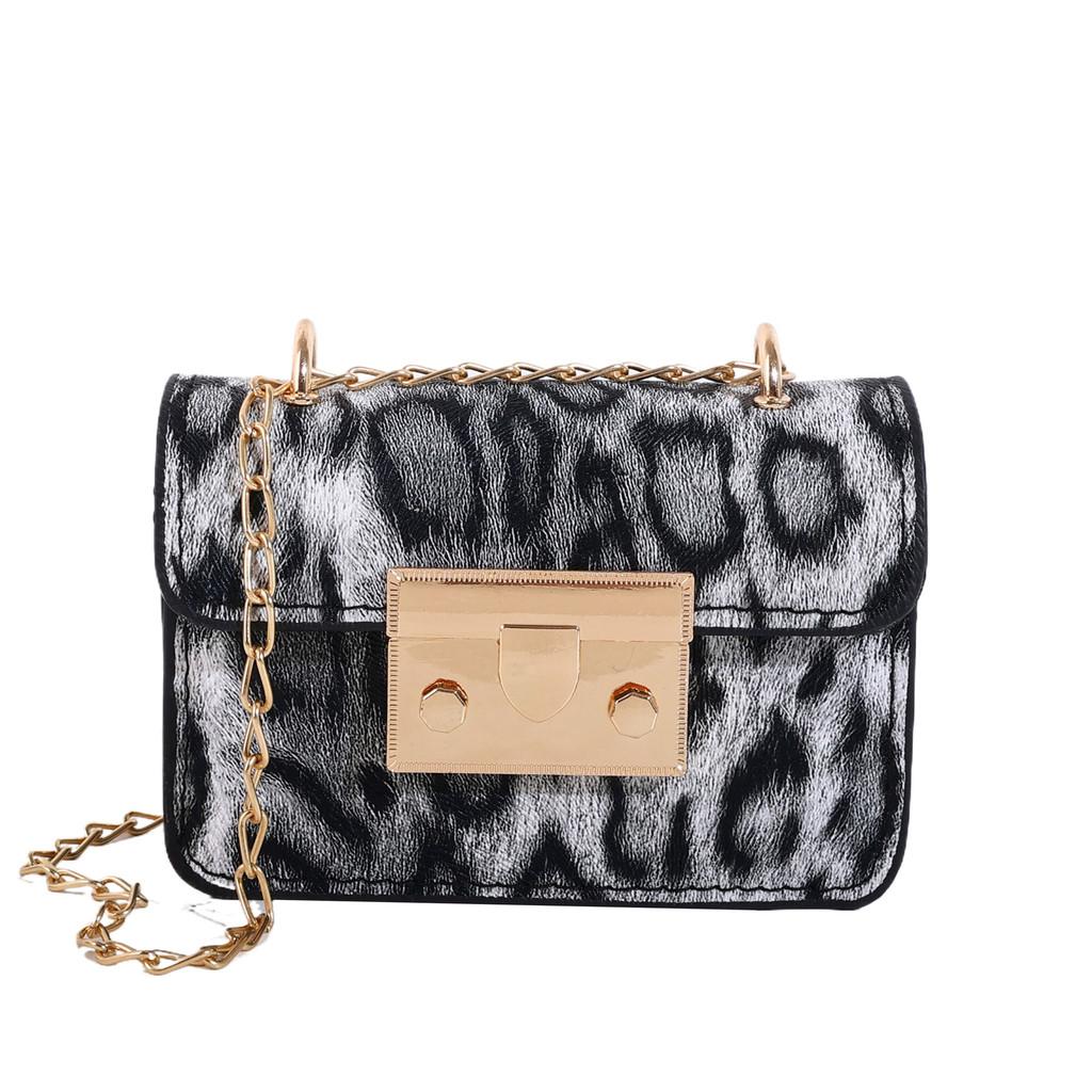 

Chic Small Leopard Print Handbag With Butterfly Knot Design Perfect For Daily Use чорний
