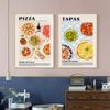 Retro Italian Japanese Thai Food Pizza Sushi Paella Poster Canvas Painting Wall Pictures Home Kitchen Decor Housewarming Gift