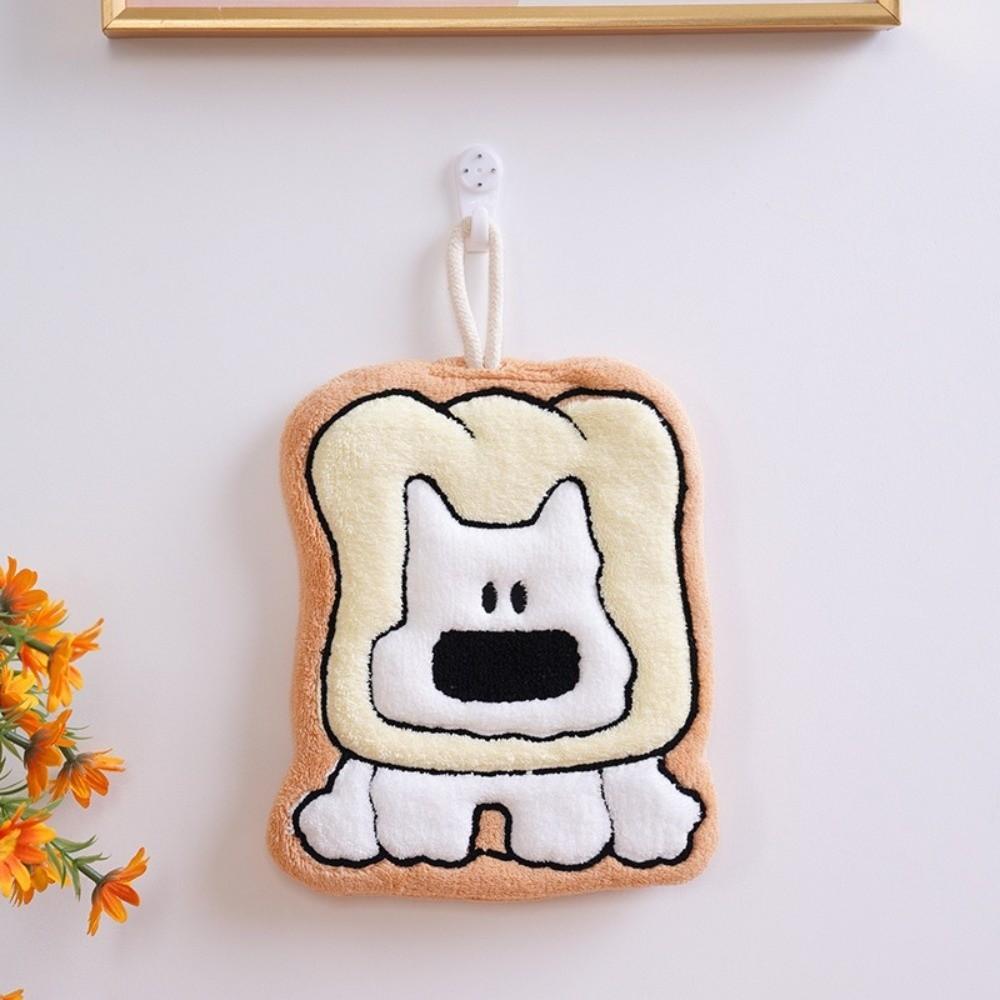 Cartoon Puppy Hand Towel Thickened Soft Strong Water Absorption Coral Fleece Hand Towel Skin-friendly Kitchen Hand Towel
