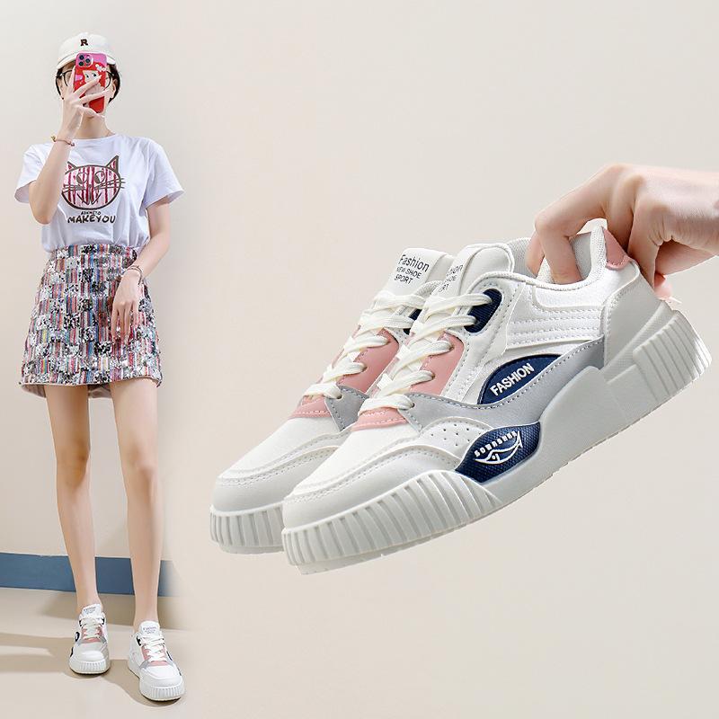 Klobige Plateau-Sneaker für Damen, rutschfeste, bequeme Laufschuhe für Damen, leichte Schnürschuhe, Freizeitschuhe für die Arbeit im Freien, Tennis-Sneaker