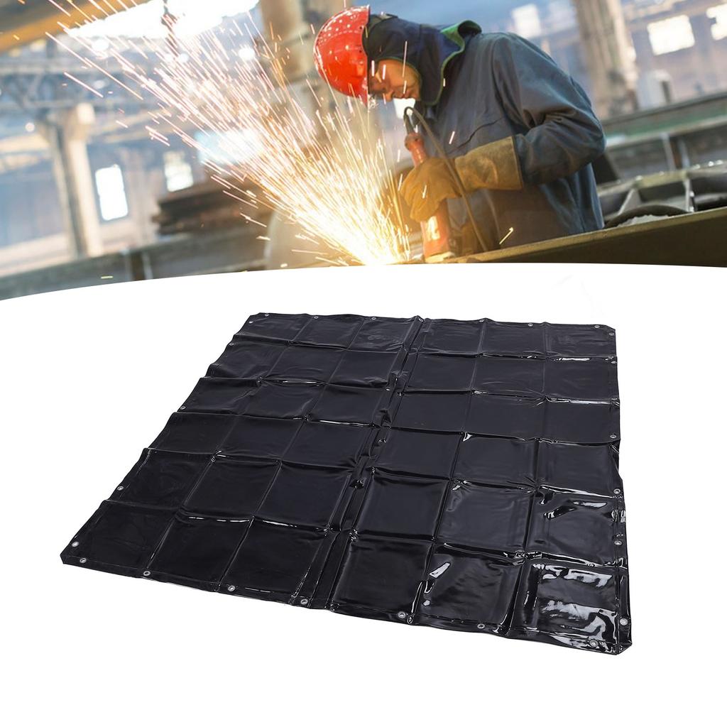 Safety Welding Curtain 5.7 X 5.7ft 6 Level UV Resistant Hanging Welding Screen with Cable Ties for W