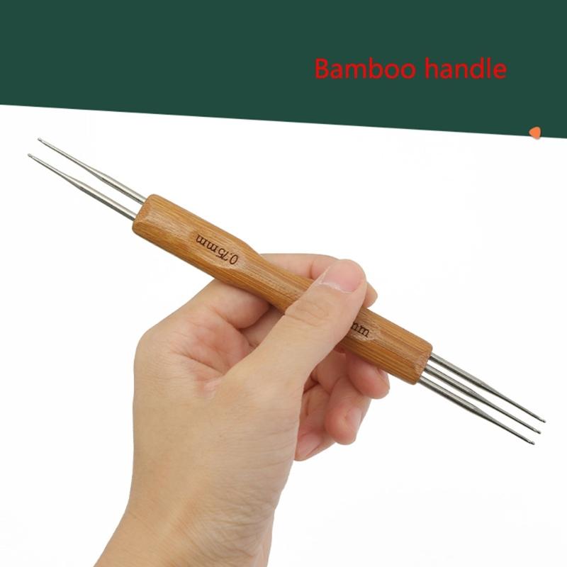 Double Head Dreadlock Crochet Hook for Hair, 0.5mm 0.75mm Dreadlock Needle Tool for Braid Craft 1 Hook, 2 Hooks, 3 Hook