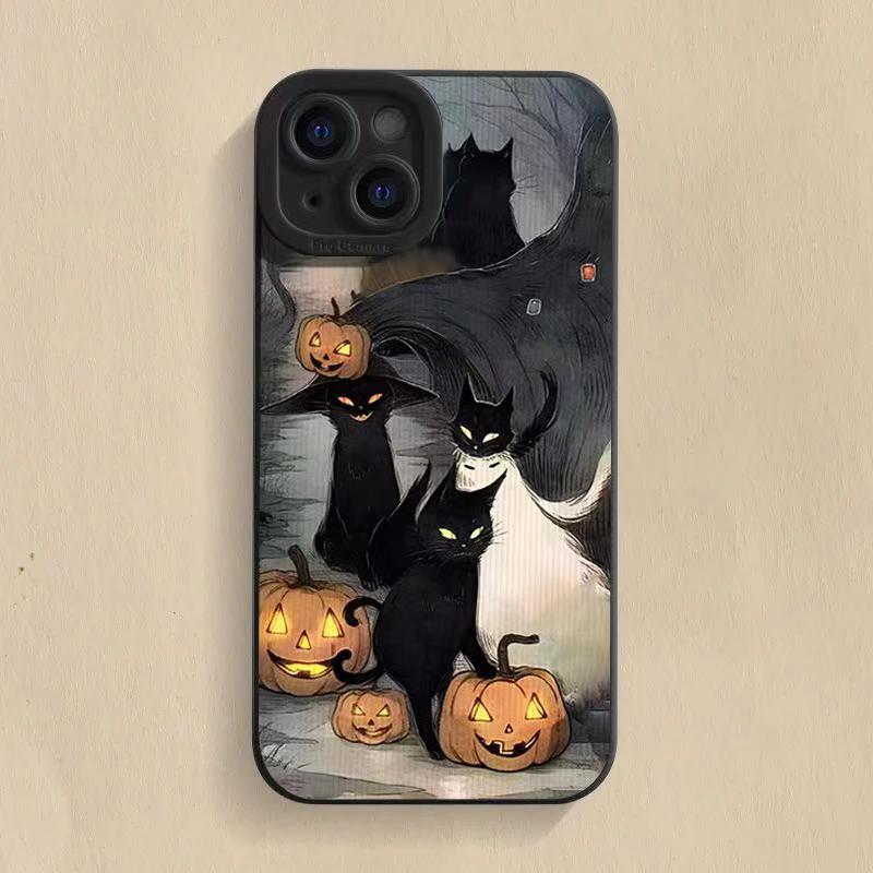 Cartoon Dark Funny Monster Cat Fox Creative Phone Case For iPhone 16 11 12 13 14 15 Pro Max 13 15 Pro XS XR XS 7 8 PLUS SE Cover