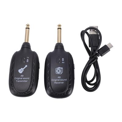 2.4G Wireless Guitar System Rechargeable Guitar Transmitter Receivers Pickup Set Zero Latency Plug and Play for