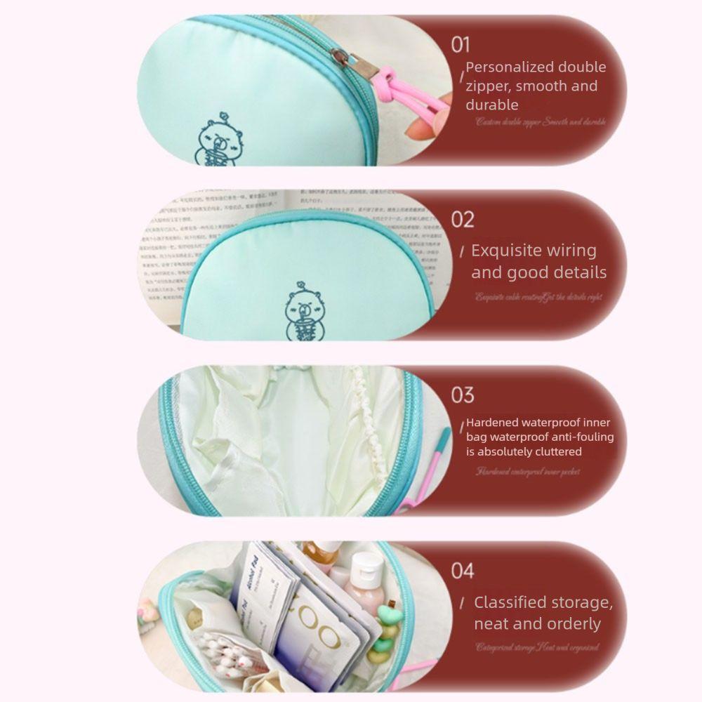 Color Blocking Cute Cosmetic Bag Large Capacity Travel Makeup Storage Bag  Shopping