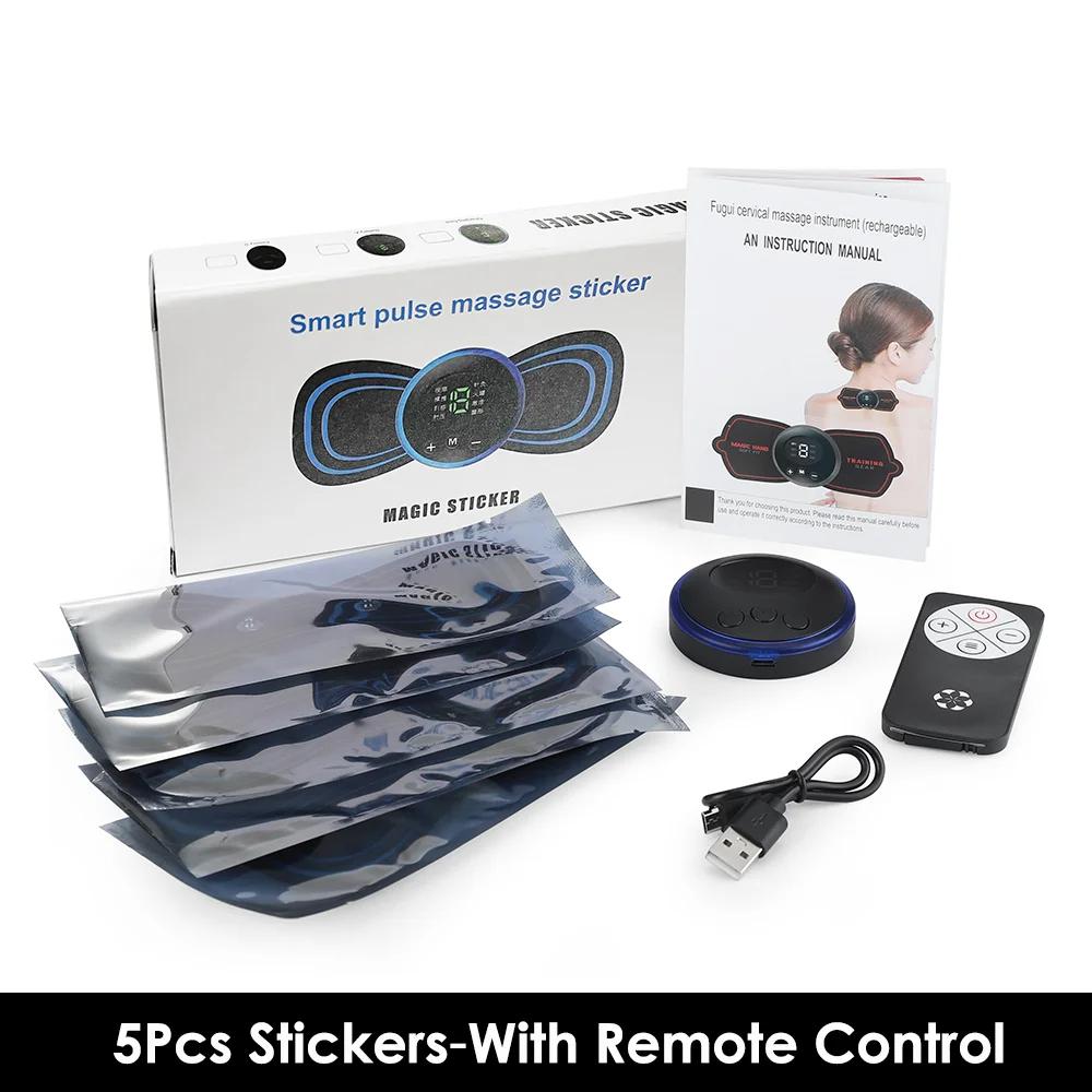 EMS Neck Massager Mini Cervical Back Muscle Pain Relief Patch Massageador Stimulator Mat Portable Leg Body Health Care Tool