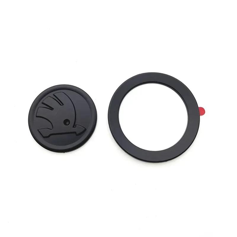 for SKODA 1Pcs 46mm Car Interior Kodiaq Yeti Rapid Spaceback Fabia 1 2 Karoq Octavia A5 RS Superb Steering Wheel Emblem Stickers