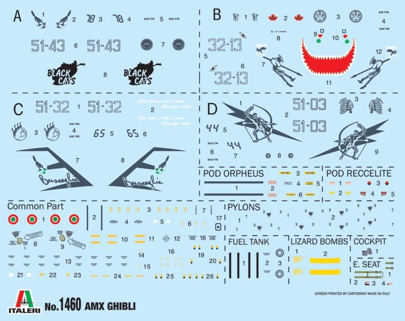 Platz Scale Italiaans AMX Ghibli Aanvalsvliegtuig Plastic Modelbouw Kit IT1460 1/72 (Vliegtuig)