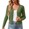 Cardigan casual da donna colorato con bordo a fungo, scollo a V, giacca corta in maglia sottile