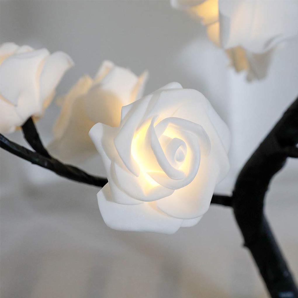 LED Rose Tree Nightlight Battery Operated Touch Control Table Light Holiday Birthday Nightstand Bedside Lamp Party Decor
