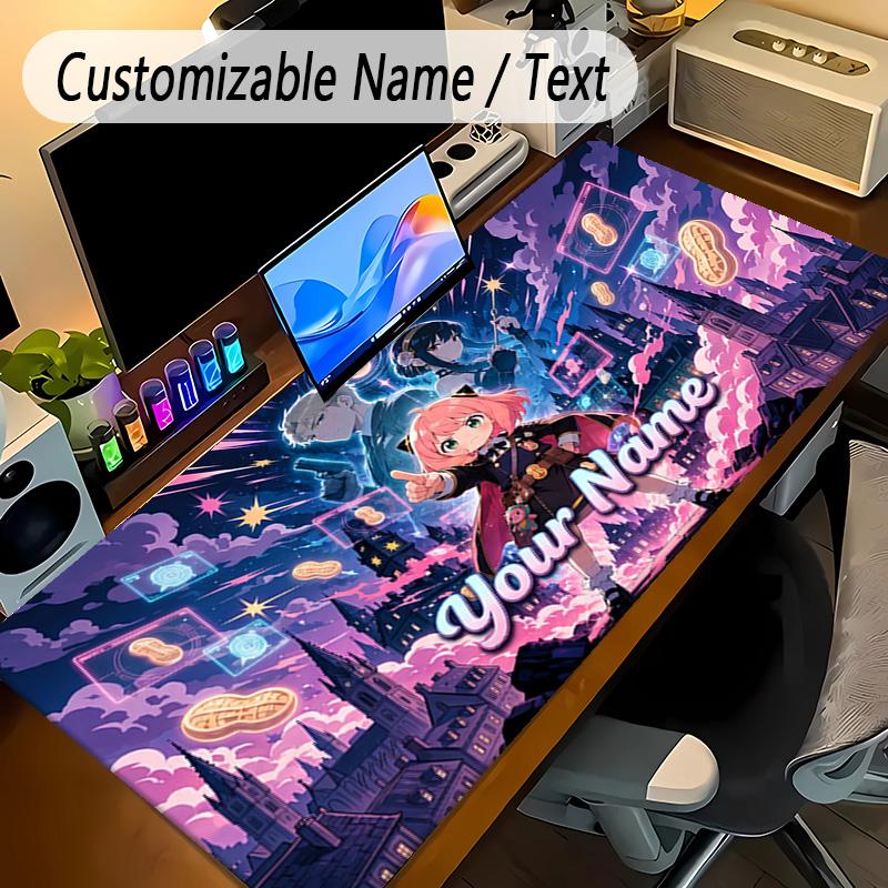 Large Mouse PadSpy × Family Custom Name Text Personalized Desk Mat Non Slip Gaming Pad