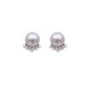 Red pearl ear clips~ niche design simple temperament pearl stud earrings autumn and winter fashion high-end earrings without earrings