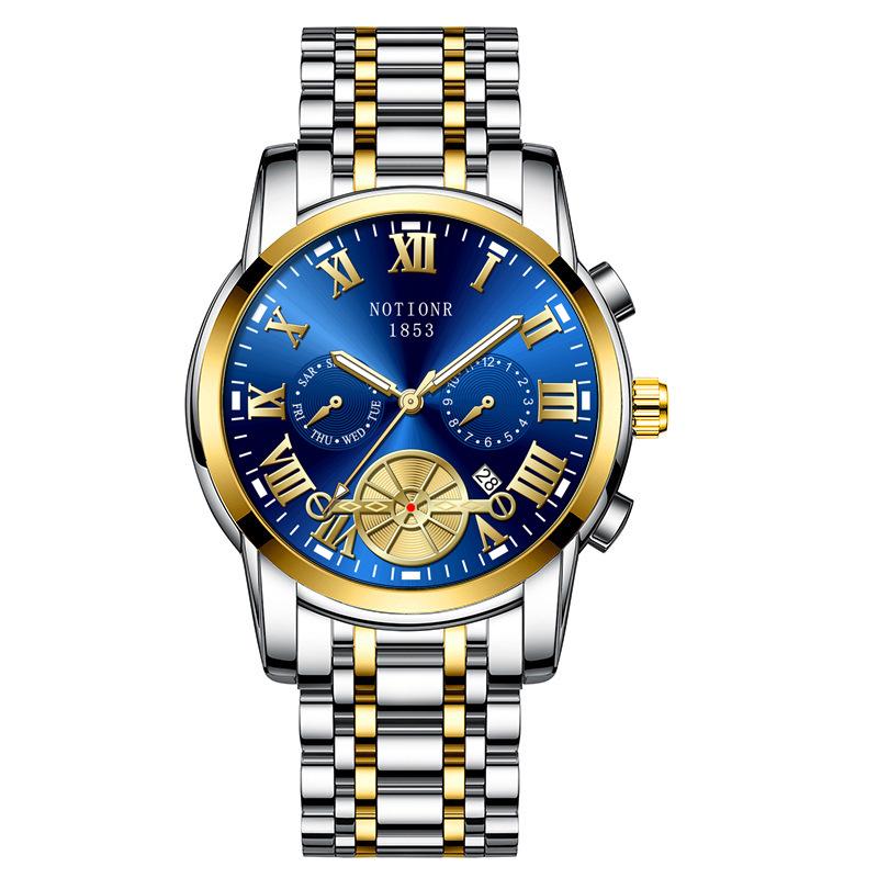 Orologio da Uomo Tourbillon alla Moda Orologio al Quarzo Moda Business Sport Orologio da Uomo Orologio in Acciaio Inossidabile Orologio da Uomo con Cinturino in Acciaio
