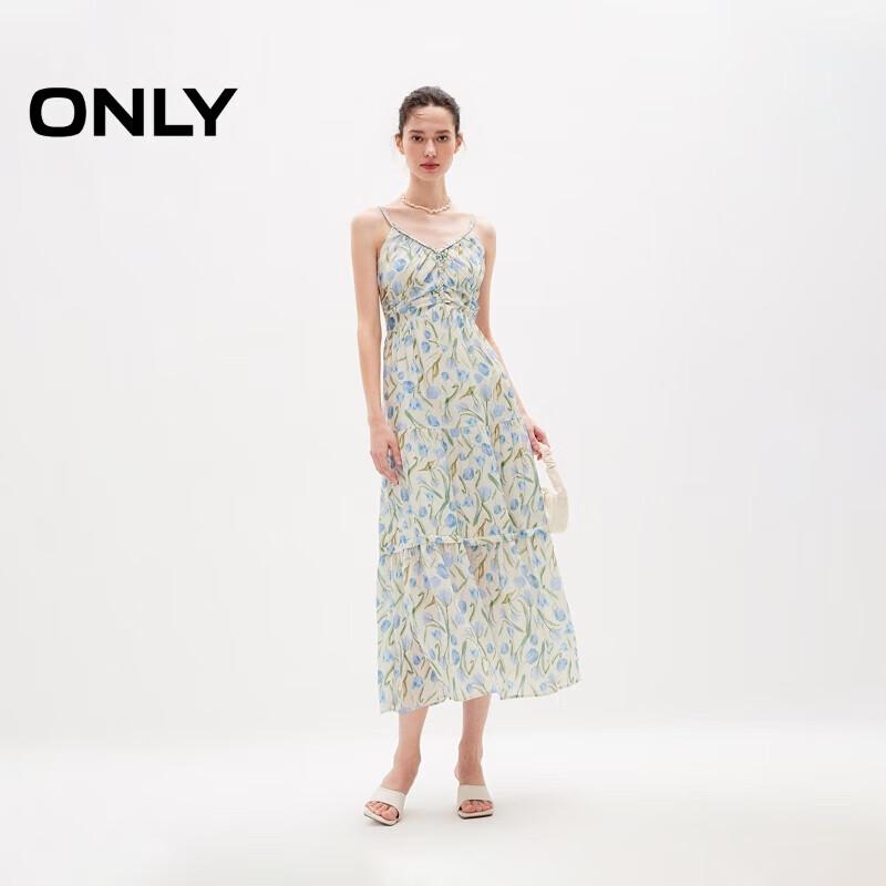 Only 2024 Summer Vacation Print Spaghetti Strap Tiered Dress