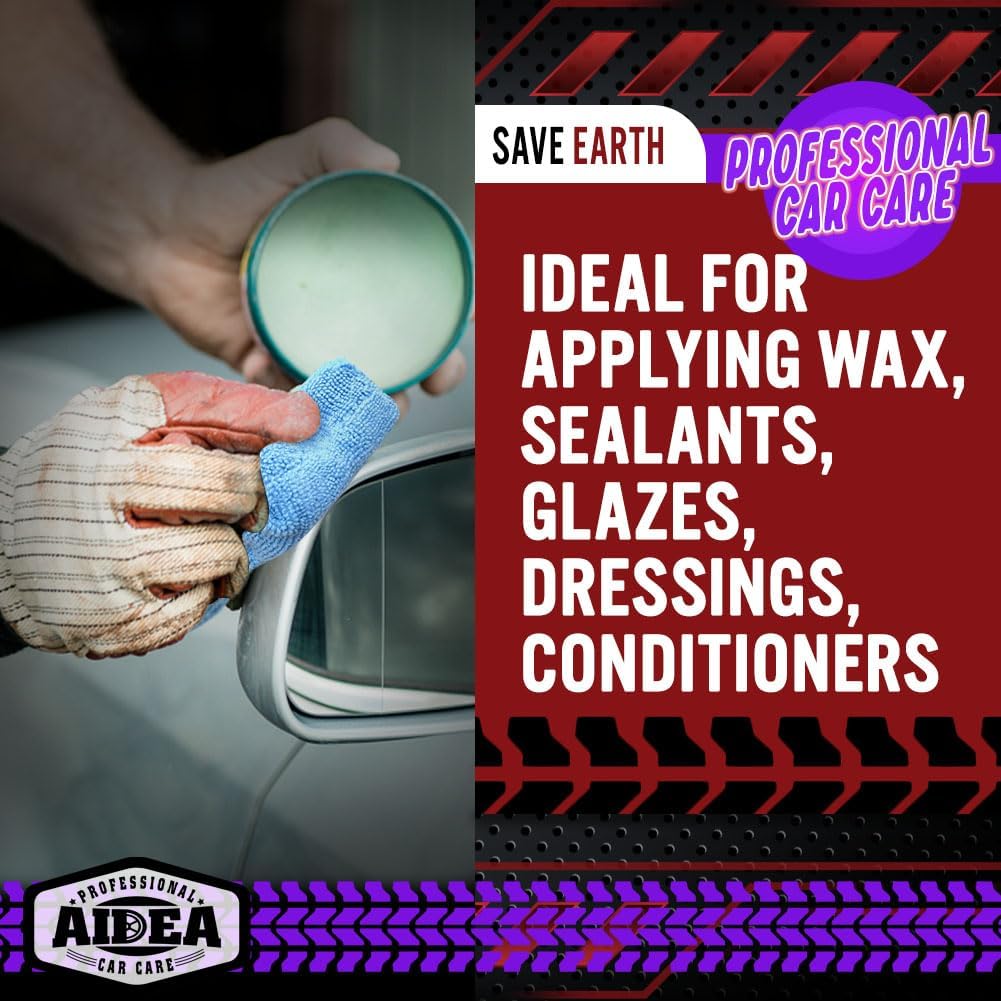 AIDEA Microfiber Applicator Pad-8Pack, Car Wash Sponge, Premium Microfiber Sponge And Cleaning Pads, Perfect For Effortless Wax, Sealant, And