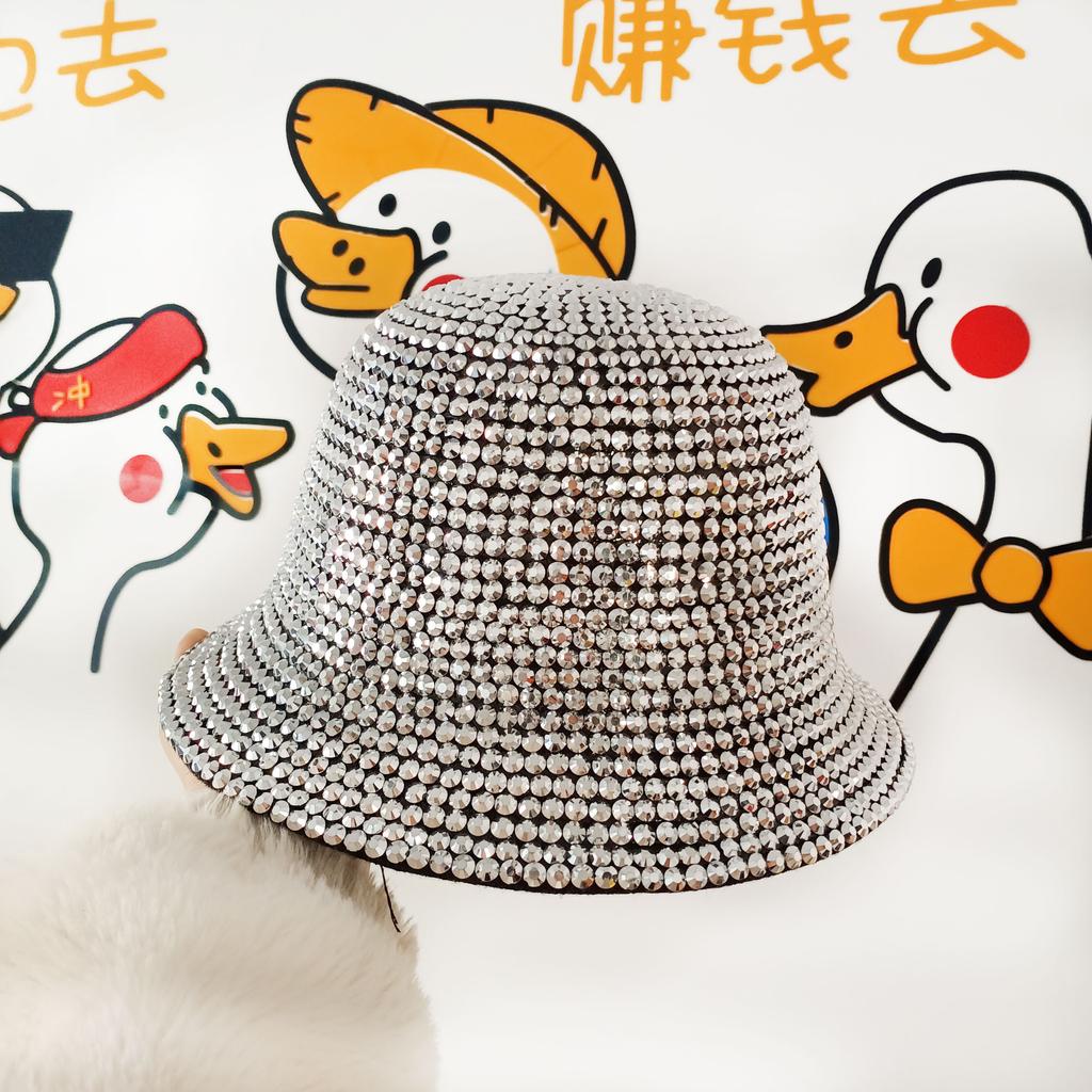 Blue/Beige Pearl Fedora Hat Bling Fedora Jazz Hats For Men And Women Handmade Advanced Fashion Outdoor Party Stage Hat