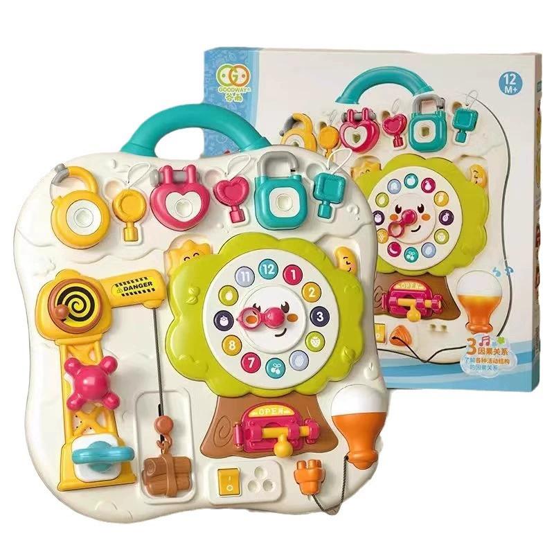 Busy Board Toy for Toddlers, Featuring 13 Activities with Music And Lights, Perfect As a Birthday Gift for Young Children Or for Travel.